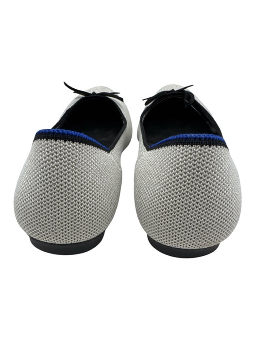 Rothy's Shoe Size 7 Silver & Black fabric upper Shimmer Knit Bow Detail Flats Silver & Black / 7