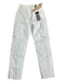 Ksubi Size 25 White Cotton Blend Denim High-Rise Panel Detail Relaxed Leg Jeans White / 25