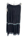 Sundays Size Small Black Cotton Embroidered Detail Elastic Waist Midi Skirt Black / Small