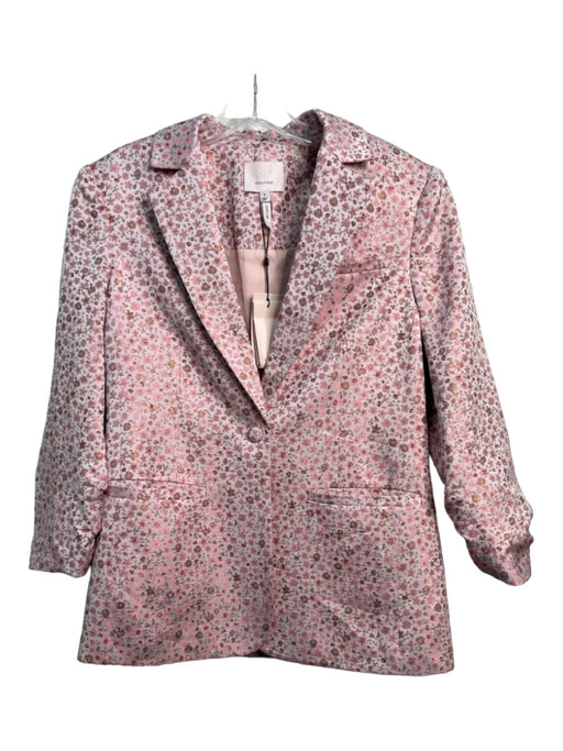 5a7 Cinq a Sept Size 6 Pink & Bronze Polyester Blend Metallic Thread Jacket Pink & Bronze / 6