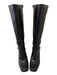 Jeffrey Campbell Shoe Size 9 Black Vegan Leather Square Toe Silver Buckle Boots Black / 9