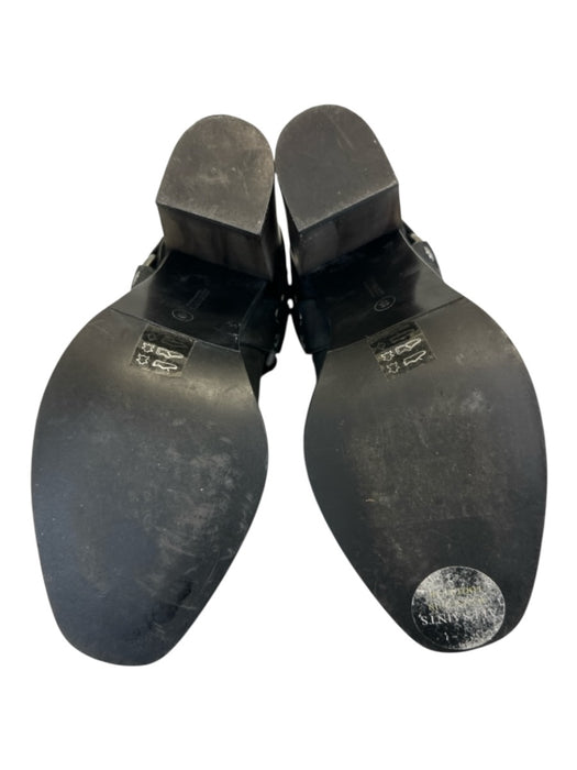 ALLSAINTS Shoe Size 40 Black & Gray Leather Stretch Panel Booties Black & Gray / 40