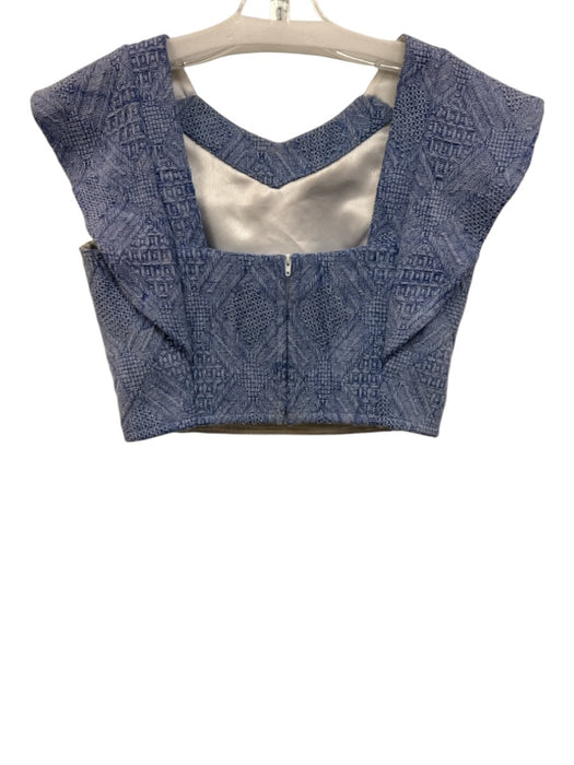 Koch Size S Light Blue Cotton Flutter Sleeve Crop Top Light Blue / S