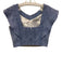 Koch Size S Light Blue Cotton Flutter Sleeve Crop Top Light Blue / S