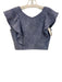 Koch Size S Light Blue Cotton Flutter Sleeve Crop Top Light Blue / S