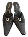 J. Renee Shoe Size 9.5 Black Leather Upper Satin Square Pointed Toe Heel Shoes Black / 9.5