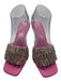 Cult Gaia Shoe Size 38 Pink Leather & PVC Open Square Toe Fringe Pumps Pink / 38