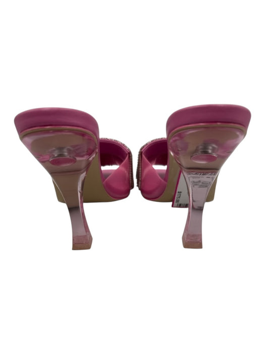 Cult Gaia Shoe Size 38 Pink Leather & PVC Open Square Toe Fringe Pumps Pink / 38
