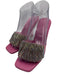 Cult Gaia Shoe Size 38 Pink Leather & PVC Open Square Toe Fringe Pumps Pink / 38