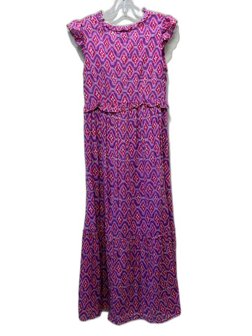 Banjanan Size S Pink, Purple, Green Cotton Pintuck Details Floral Maxi Dress Pink, Purple, Green / S