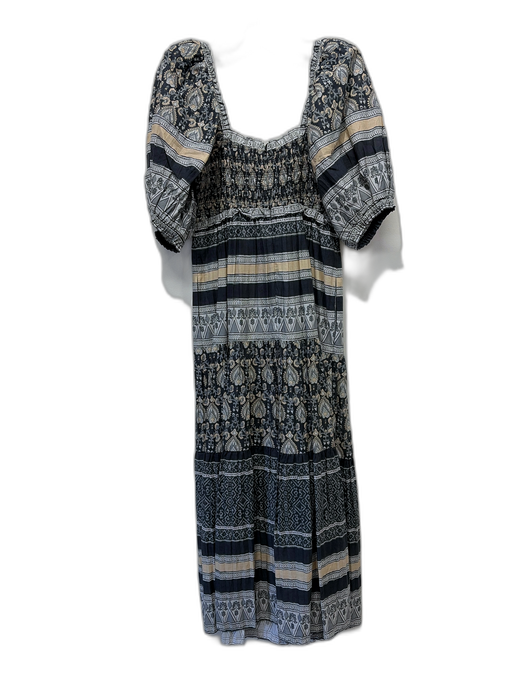 Sea New York Size S Charcoal, Gray, Beige Cotton Pintuck Bodice Detail Dress Charcoal, Gray, Beige / S