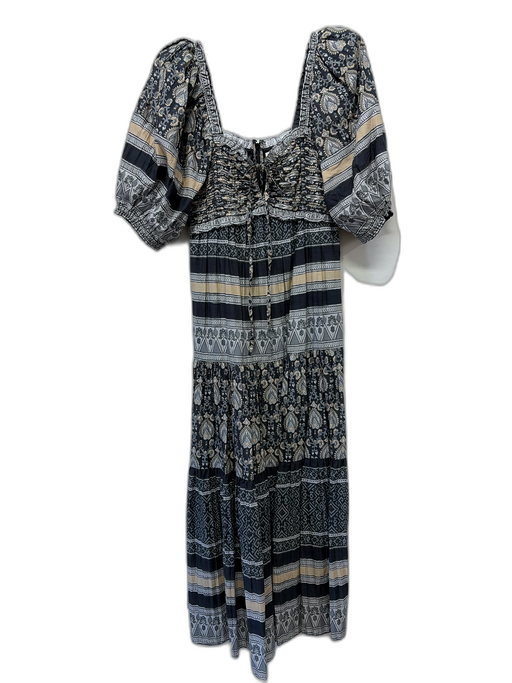 Sea New York Size S Charcoal, Gray, Beige Cotton Pintuck Bodice Detail Dress Charcoal, Gray, Beige / S