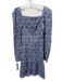 Les Coyotes de Paris Size S / 36 Blue, Pink, White Cotton Puff Shoulder Dress Blue, Pink, White / S / 36