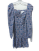 Les Coyotes de Paris Size S / 36 Blue, Pink, White Cotton Puff Shoulder Dress Blue, Pink, White / S / 36