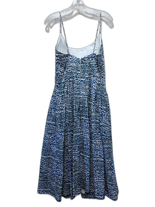 Hunter Bell Size 4 Blue, Green, White Cotton Pintuck Details Scoop Neck Dress Blue, Green, White / 4