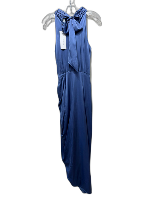 Veronica Beard Size 4 Periwinkle Blue Silk High Tie Neck Sleeveless Midi Dress Periwinkle Blue / 4