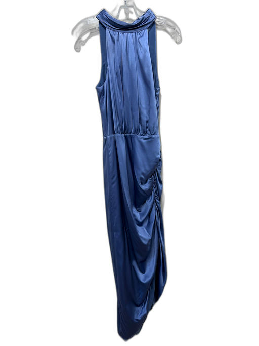 Veronica Beard Size 4 Periwinkle Blue Silk High Tie Neck Sleeveless Midi Dress Periwinkle Blue / 4