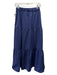 La Roque Size Small Navy Polyester Maxi Tiered Elastic Waist Skirt Navy / Small