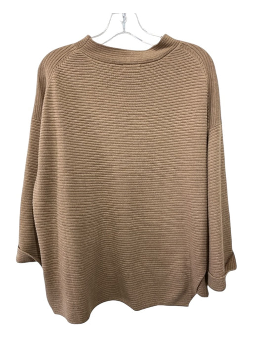 TCEC Size Small Brown Polyester Blend Long Sleeve Ribbed Wide Sleeves Sweater Brown / Small