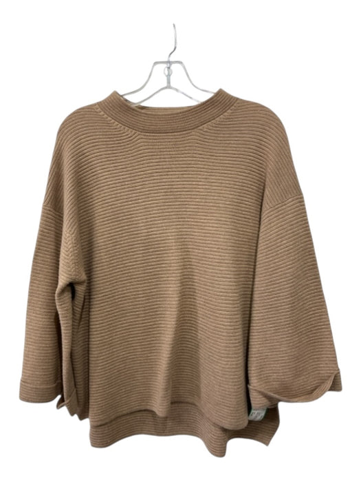 TCEC Size Small Brown Polyester Blend Long Sleeve Ribbed Wide Sleeves Sweater Brown / Small