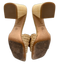 Antonio Melani Shoe Size 8M Beige Straw Ruffle Mule Block Heel Pump Sandals Beige / 8M
