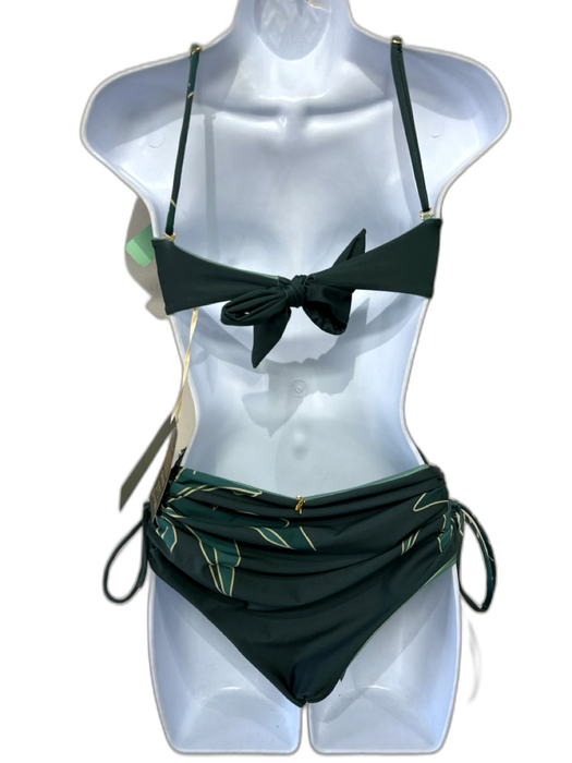 Juan De Dios Size M Dark Green Print Nylon Blend Bikini Swimsuit Dark Green Print / M