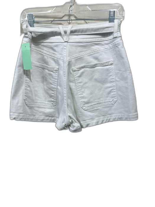 Veronica Beard Jeans Size 27 White Cotton Denim Sash High Rise Shorts White / 27