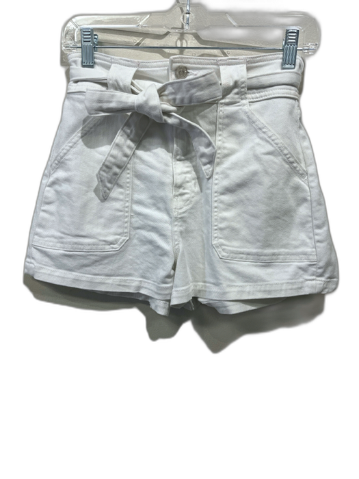 Veronica Beard Jeans Size 27 White Cotton Denim Sash High Rise Shorts White / 27