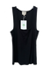 Sezane Size L Black Cotton Scoop Neck Ribbed Tank Top Top Black / L