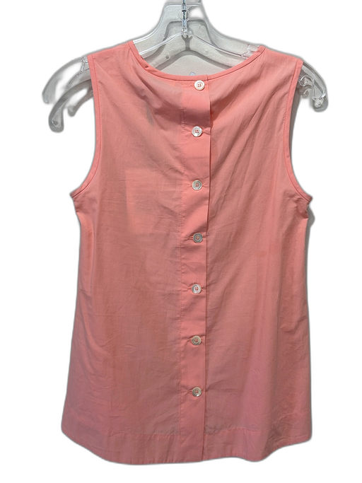 Ottod'Ame Size XS Peach Pink Poplin Cotton Flare Hem Sleeveless Button Back Top Peach Pink / XS