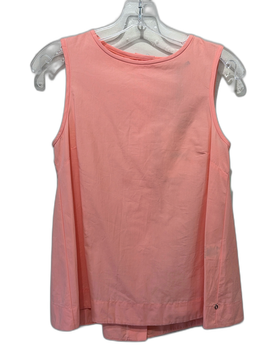 Ottod'Ame Size XS Peach Pink Poplin Cotton Flare Hem Sleeveless Button Back Top Peach Pink / XS