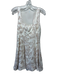 Antonio Melani Size 4 Cream & Brown Linen Square Neck Line Fauna Print Dress Cream & Brown / 4