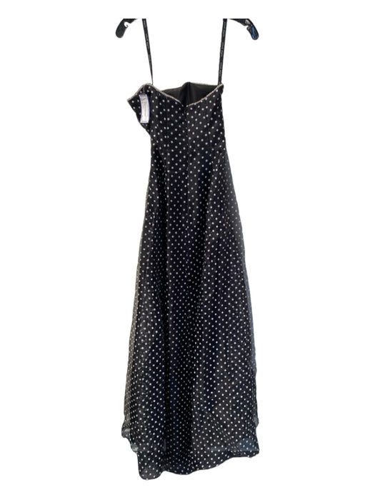 Alfred Angelo Size 6 Black & White Polyester Strapless Polka Dot Maxi Lined Gown Black & White / 6