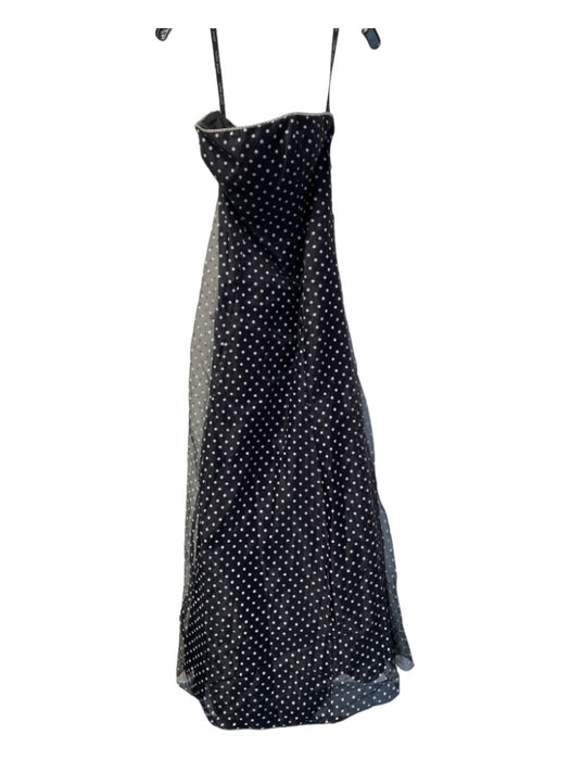 Alfred Angelo Size 6 Black & White Polyester Strapless Polka Dot Maxi Lined Gown Black & White / 6