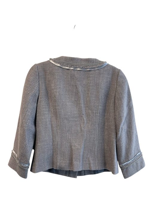 Halogen Size XS Light Gray Wool Blend Round Neck Chain Detail Short Jacket Light Gray / XS