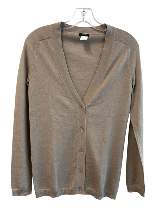 J Crew Size XS Taupe Merino Wool V Neck Button Down Long Sleeve Cardigan Taupe / XS