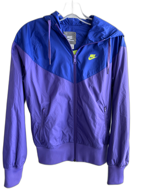 Nike Size Small Blue & Purple Polyester Front Zip Hood Zip Pocket Jacket Blue & Purple / Small