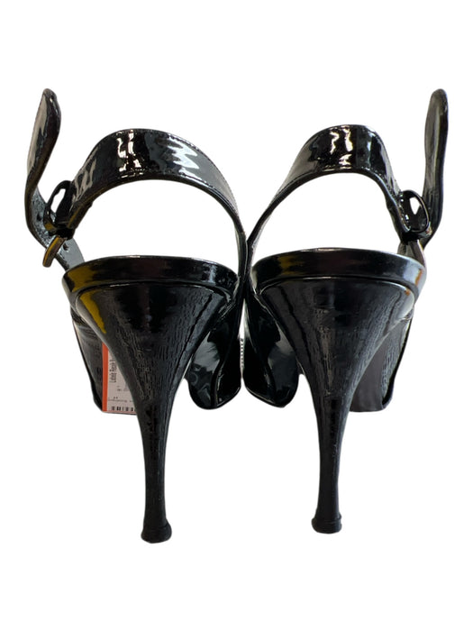 Stuart Weitzman Shoe Size 8.5 Black Patent Leather Solid Slingback Shoes Black / 8.5