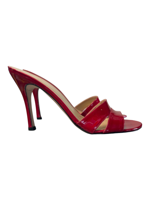 Stuart Weitzman Shoe Size 7.5 Ruby Red Patent Leather High Heel Open Toe Shoes Ruby Red / 7.5