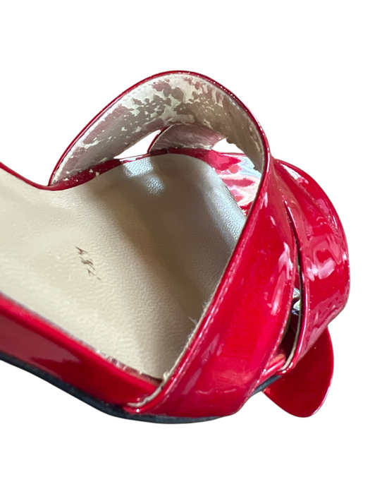 Stuart Weitzman Shoe Size 7.5 Ruby Red Patent Leather High Heel Open Toe Shoes Ruby Red / 7.5