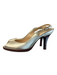 Cole Haan Shoe Size 8 Gold Lame Leather Slingbacks Mid Heel Peep Toe Shoes Gold Lame / 8