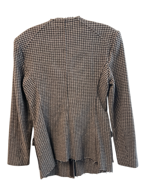 Isabel Marant Etoile Size 38 Brown Wool Blend Houndstooth Round Neck Jacket Brown / 38