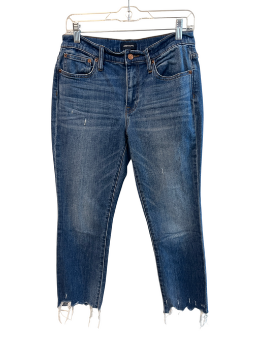 J.Crew Size 26 Med Wash Cotton Blend 5 Pocket Zip Fly Frayed Hem mid rise Jeans Med Wash / 26