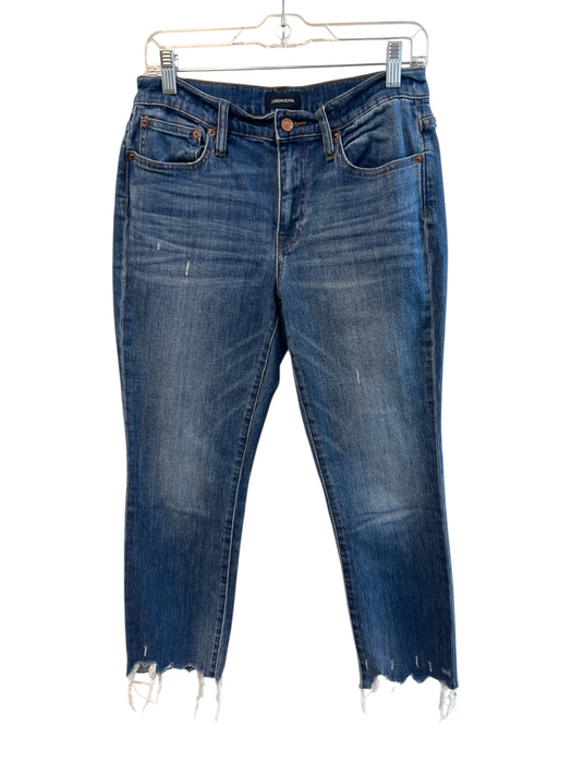 J.Crew Size 26 Med Wash Cotton Blend 5 Pocket Zip Fly Frayed Hem mid rise Jeans Med Wash / 26