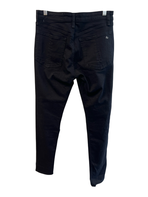 Rag & Bone Size 28 Black Cotton Blend 5 Pocket Zip Fly Mid Rise Skinny Jeans Black / 28