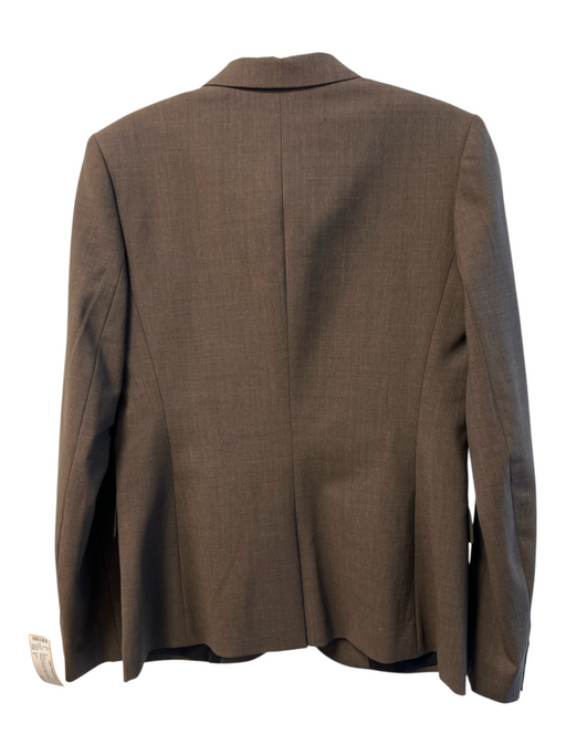 Theory Size 4 Brown Wool Blend Single Breasted Pockets Fitted Blazer Brown / 4