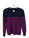 J Crew Size XS Black & Pink Cashmere Long Sleeve Crew Neck Stripes Pull Over Top Black & Pink / XS