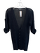 Armani Exchange Size Small Black Linen Blend Deep V Neck Half Sleeve Cardigan Black / Small