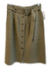 Nordstrom Size 6 Army Green Cotton Blend Belt Front Buttons Pockets Skirt Army Green / 6
