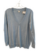 J Crew Size XS Sky Blue Cotton Long Sleeve V Neck Ribbed Detail Top Sky Blue / XS